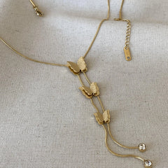 Stainless steel butterfly necklace for women featuring a delicate butterfly pendant with detailed metalwork, stylish jewelry accessory.