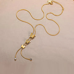 Stainless steel butterfly necklace for women featuring a delicate butterfly pendant, stylish jewelry by Tarjah Mart.