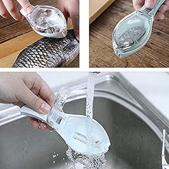 Tarjah Mart fish scales remover with cover, a kitchen tool for easily removing scales from fish.
