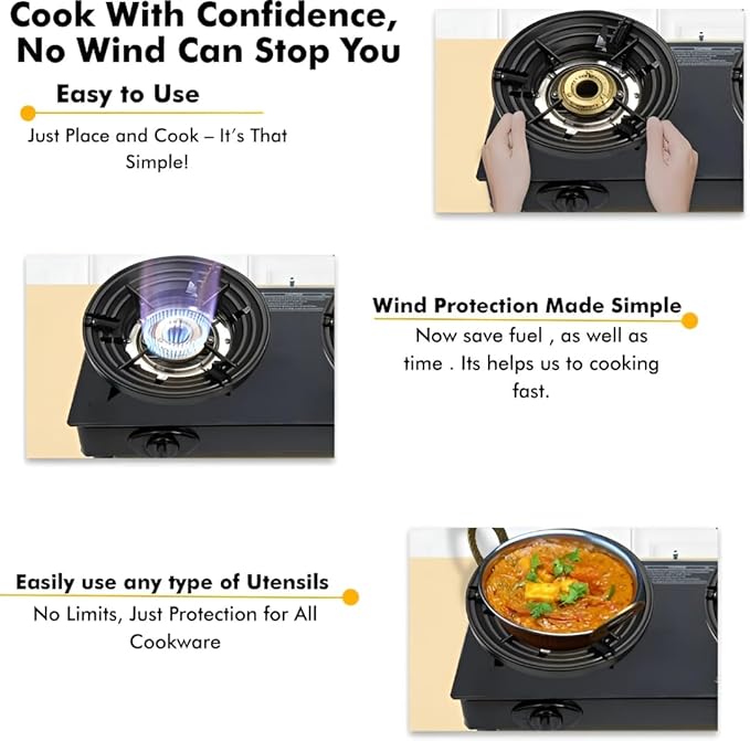 Black gas stove savers from Tarjah Mart, pair of heat-resistant pads designed to protect your kitchen stove surface.