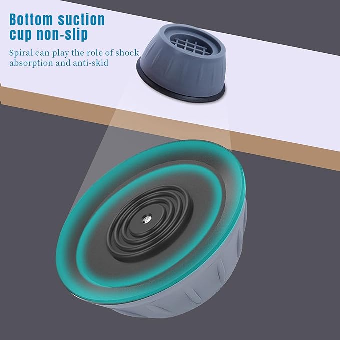 Four black anti-vibration feet pads from Tarjah Mart for home decor and furniture stabilization.