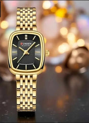 Curren 9093 women's fashion quartz watch with a green dial and strap, stylish and elegant timepiece for women.