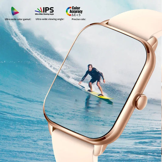 Colmi C61 Smartwatch with 1.9-inch HD display showing digital time and fitness tracking features on a sleek black strap.