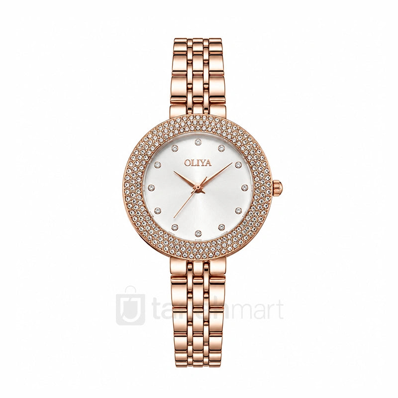 Oliya 6802 Crystal Stone  Elegant Ladies Watch