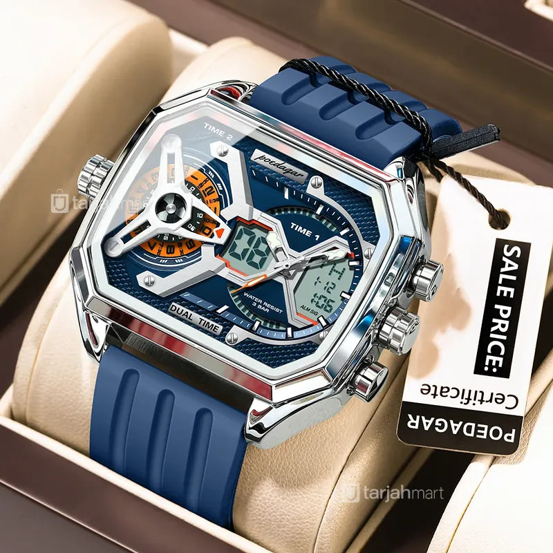 POEDAGAR E106 Men's Dual Display Watch