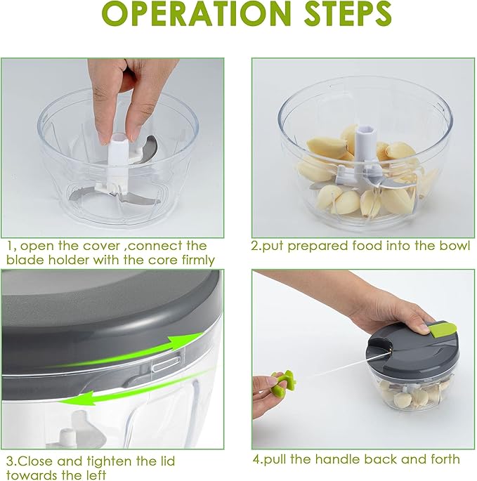 Hand chopper blender from Tarjah Mart, kitchen tool with sharp blades for chopping vegetables and herbs efficiently.