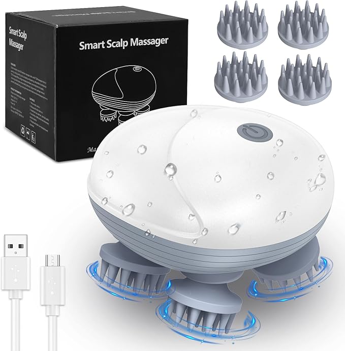 Electronic scalp massager Tarjah Mart OSK-701 with multiple massage nodes for relaxing scalp therapy and tension relief.