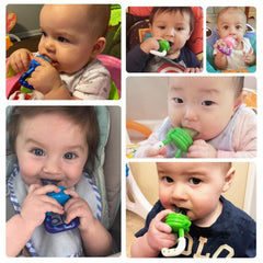 Baby fruit pacifier from Tarjah Mart, featuring colorful fruit design and soft silicone nipple for infants.
