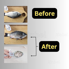 Tarjah Mart fish scales remover with cover, kitchen tool for easily removing fish scales, compact and ergonomic design.