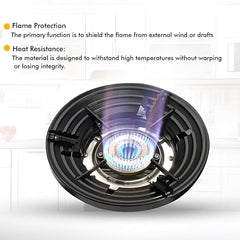 Black gas stove savers, 1 pair, designed for kitchen use to protect stove surfaces from spills and damage.
