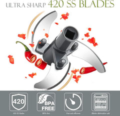 Hand chopper blender from Tarjah Mart, kitchen tool with a compact design for chopping vegetables and herbs.