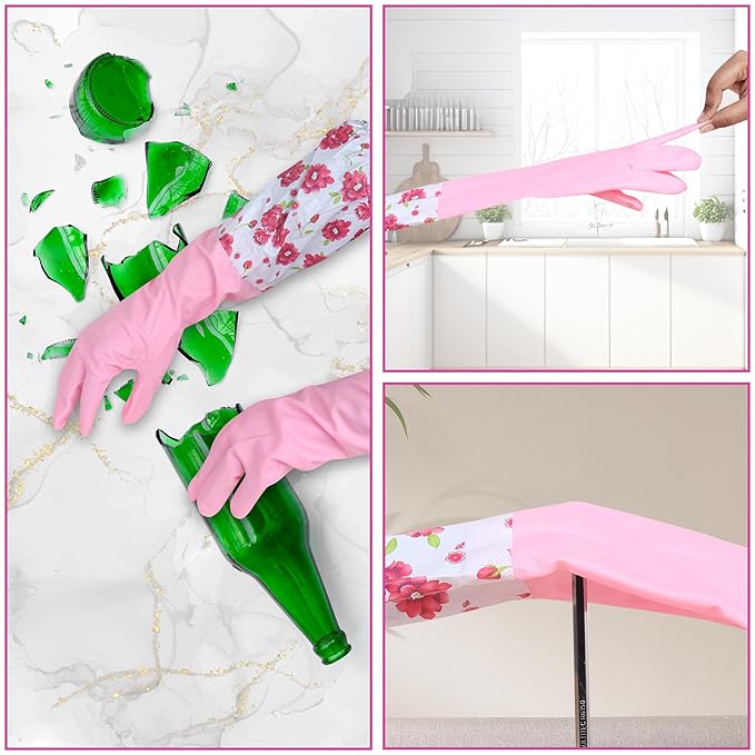 Pair of long kitchen hand gloves from Tarjah Mart, made of durable material for cooking and cleaning.
