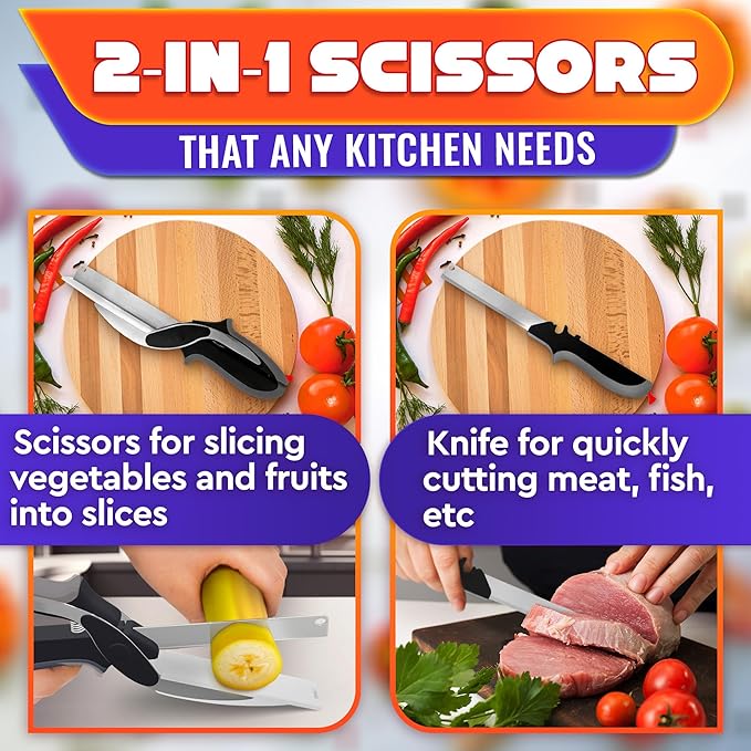 Clever Cutter multifunctional kitchen tool by Tarjah Mart, 2-in-1 design for chopping and slicing food easily.