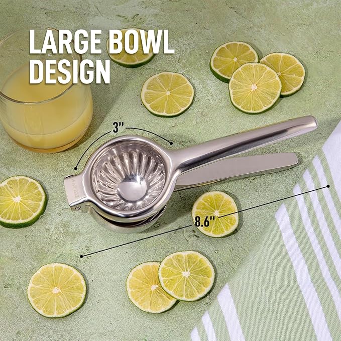 Stainless steel lemon squeezer manual hand press juicer for fresh citrus juice, compact kitchen tool by Tarjah Mart