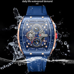 Curren 8442 men's watch with a blue dial and silver-tone strap, showcasing a stylish and modern men's timepiece.