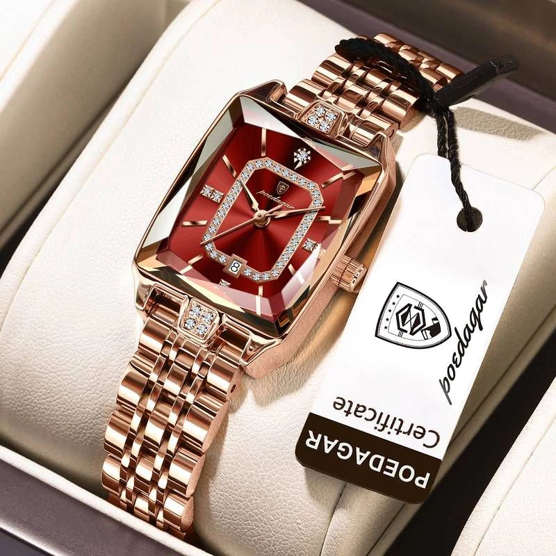 Poedagar 785 luxury women's quartz watch with a brown leather strap and elegant round dial, stylish and sophisticated accessory.