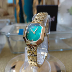 Curren 9108 women's stainless steel square watch with a sleek band, stylish design, and elegant face, perfect for fashion-forward wear.