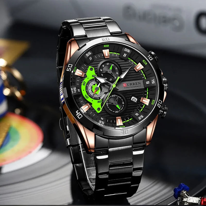 CURREN 8402 Men's Stainless Steel Watch - Black