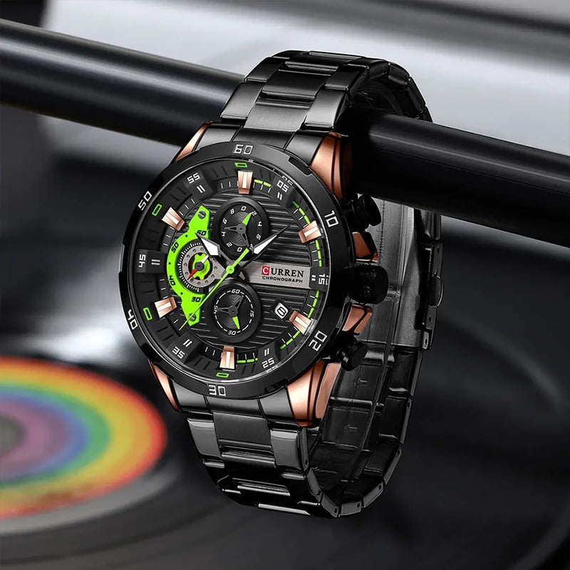 CURREN 8402 Men's Stainless Steel Watch - Black