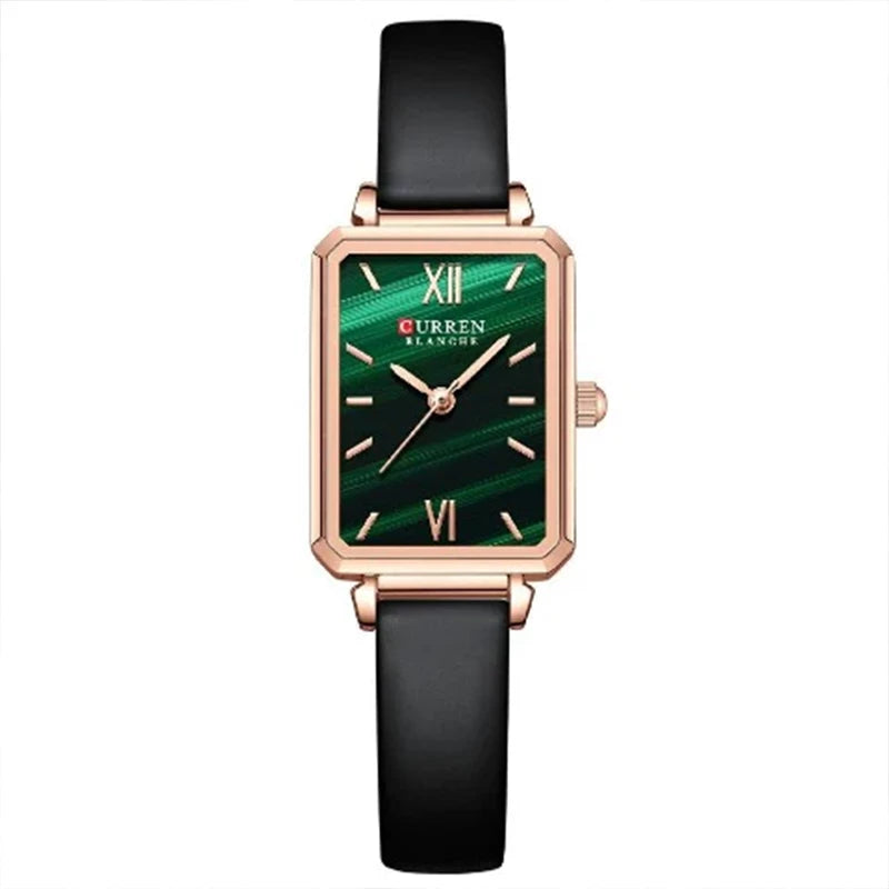 Curren Women's Square Green Dial Watch- CUR215
