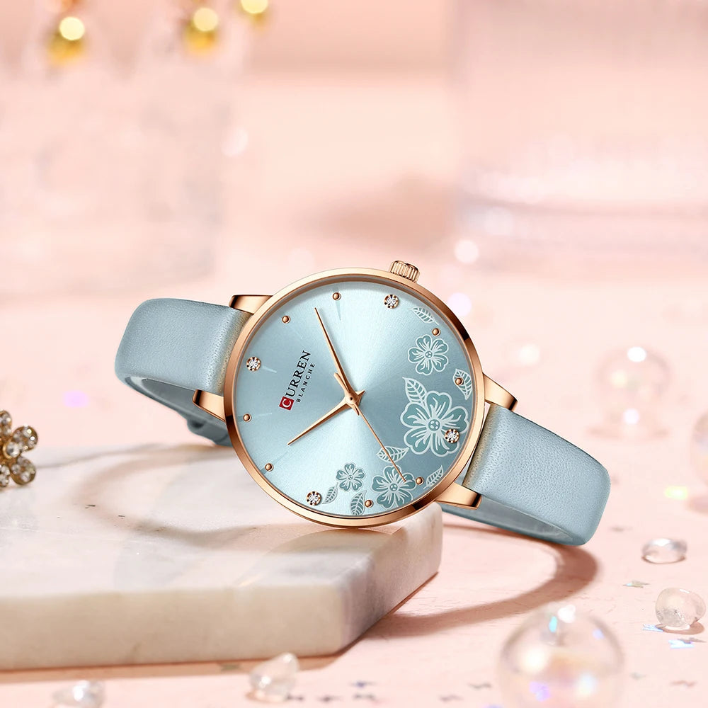 CURREN 9068 Women's Leather Straps Watch