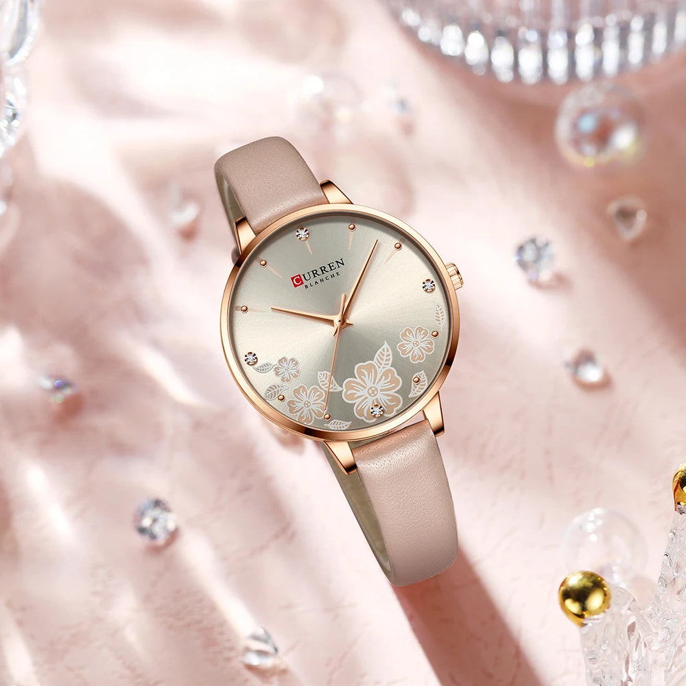 CURREN 9068 Women's Leather Straps Watch