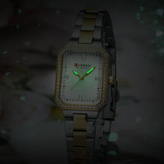 Light blue Curren CUREEN 9102 luxury women's waterproof quartz watch with a sleek design and silver accents.