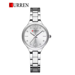 Women's stainless steel watch by Curren, model 9105, featuring a sleek design and analog display.