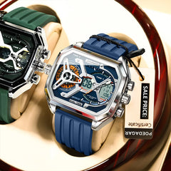 POEDAGAR E106 Men's Dual Display Watch