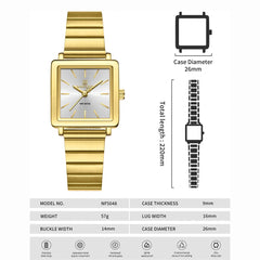 Naviforce 5048 Stylish Square Dial Watch For Women