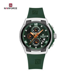 Naviforce men's fashion watch with black dial and stainless steel band, stylish timepiece from the NAVIFORCE NF8051T collection.