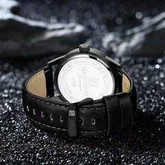 Naviforce NF9229 youth retro men's fashion watch with black strap and round dial, stylish accessory for casual wear