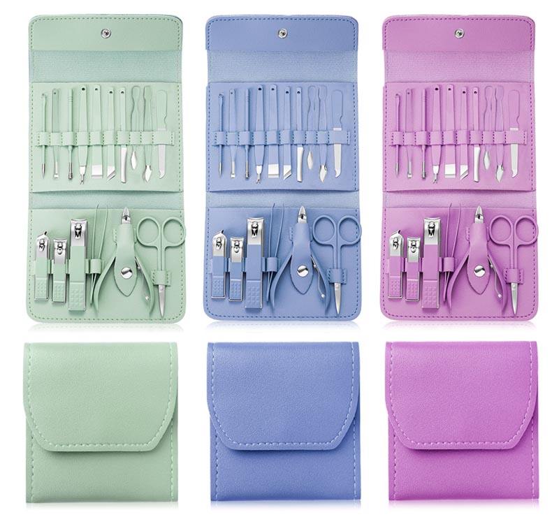Set of 16 stainless steel nail clippers, scissors, and pedicure trimmers from Tarjah Mart with nail polishing tools.
