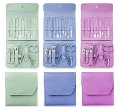 Set of 16 stainless steel nail clippers, scissors, and pedicure trimmers from Tarjah Mart with nail polishing tools.
