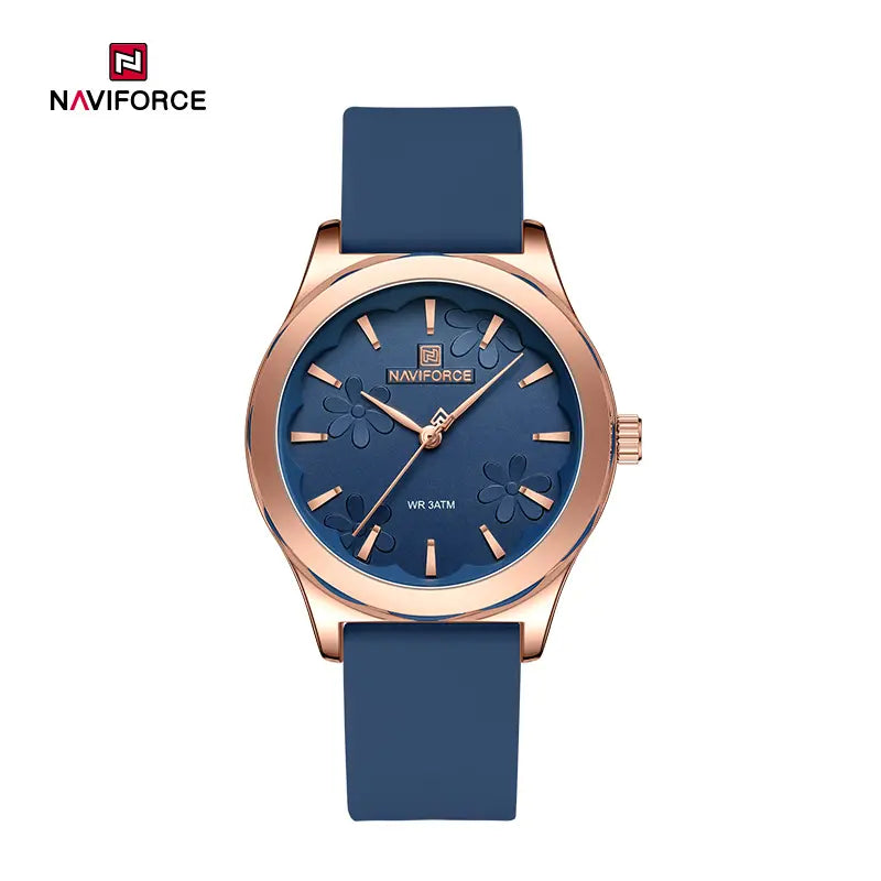 NAVIFORCE 5051 Fashion Women’s Watch 30m Waterproof Silicone Strap Casual Commuter Quartz Ladies Watch