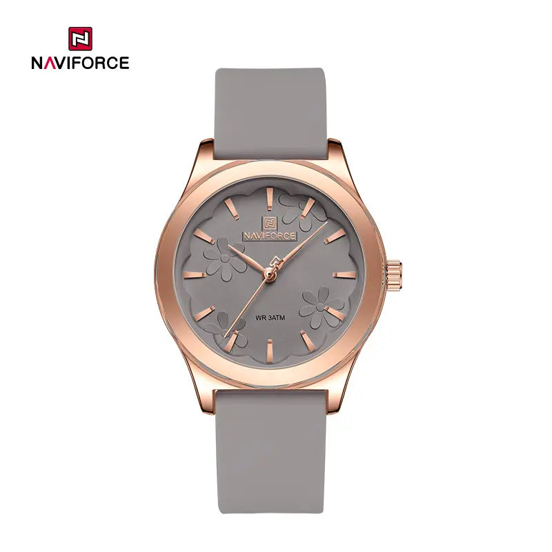 NAVIFORCE 5051 Fashion Women’s Watch 30m Waterproof Silicone Strap Casual Commuter Quartz Ladies Watch