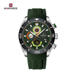 Naviforce NF8038 waterproof men's sports watch with black dial and durable strap, designed for active wear.