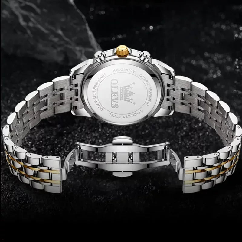 OLEVS 3670 Men's Watches Fashion Waterproof - Black Dial