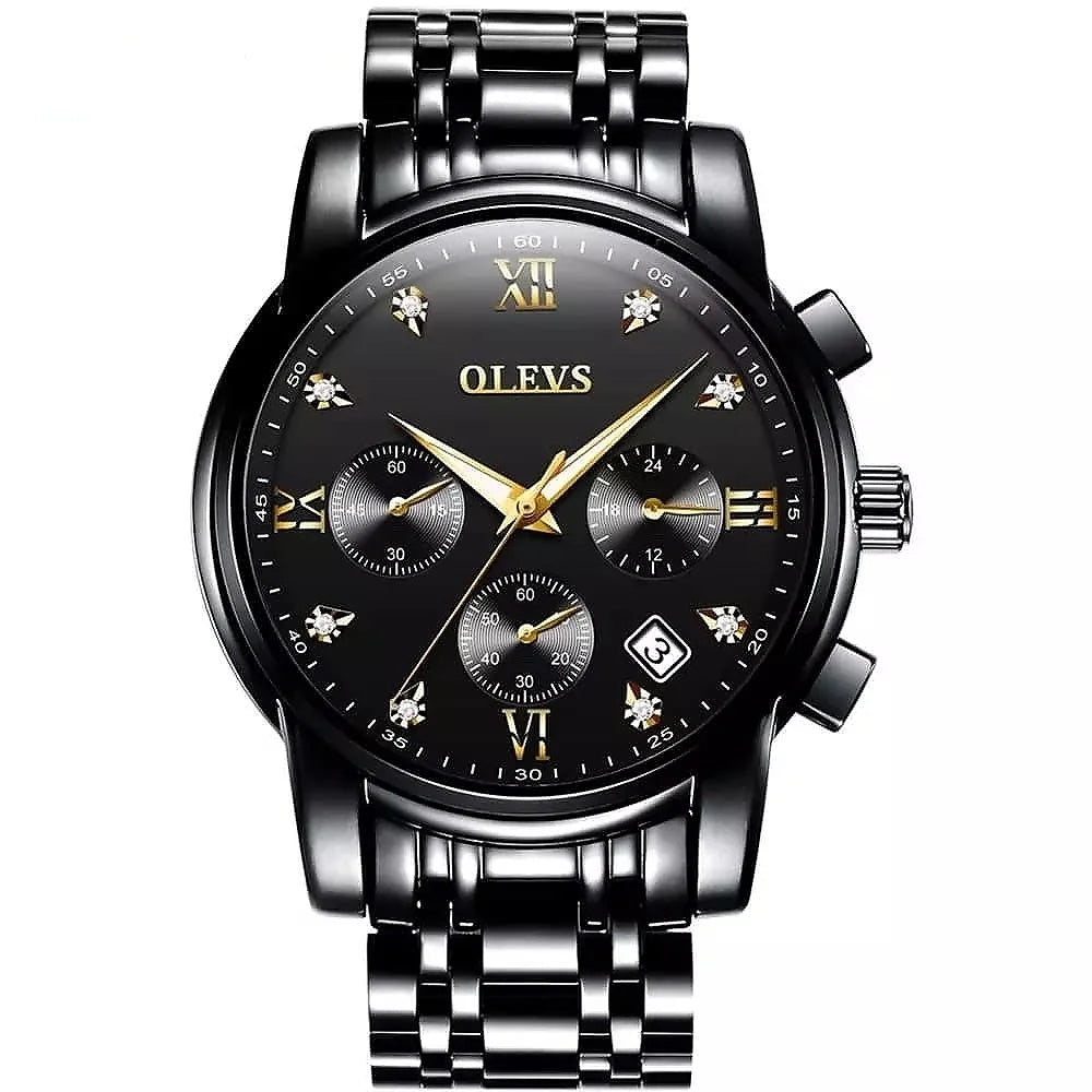 OLEVS 2858 Blue Dial Quartz Watch for Men