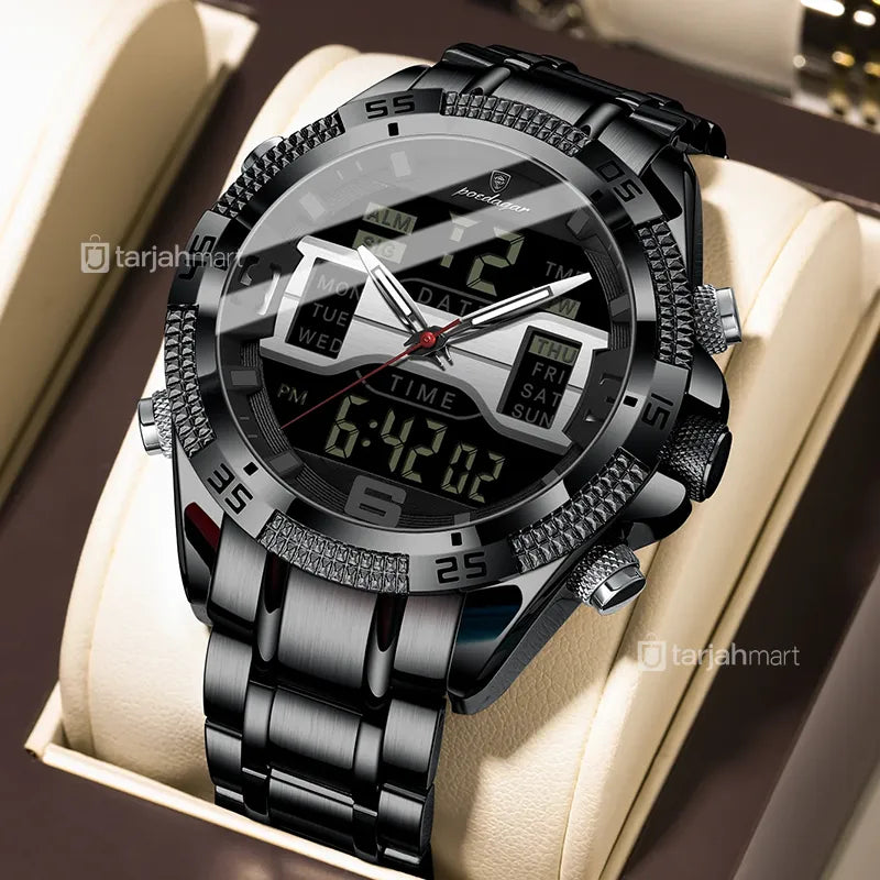 POEDAGAR E103 Men's Dual Display Watch