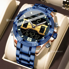 POEDAGAR E103 Men's Dual Display Watch