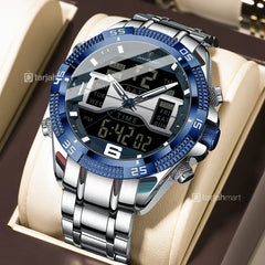 POEDAGAR E103 Men's Dual Display Watch