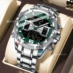 POEDAGAR E103 Men's Dual Display Watch