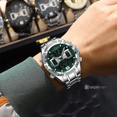 POEDAGAR E103 Men's Dual Display Watch