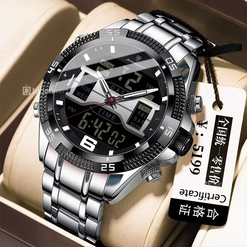 POEDAGAR E103 Men's Dual Display Watch