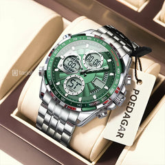 POEDAGAR E108 Men's Dual Display Sports Watch