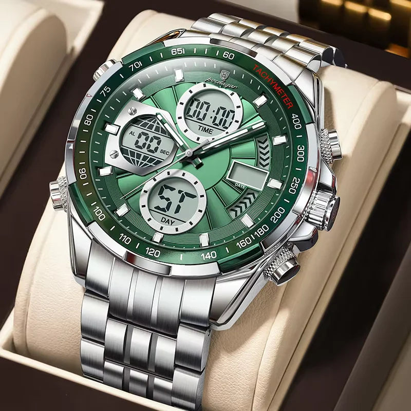 POEDAGAR E108 Men's Dual Display Sports Watch