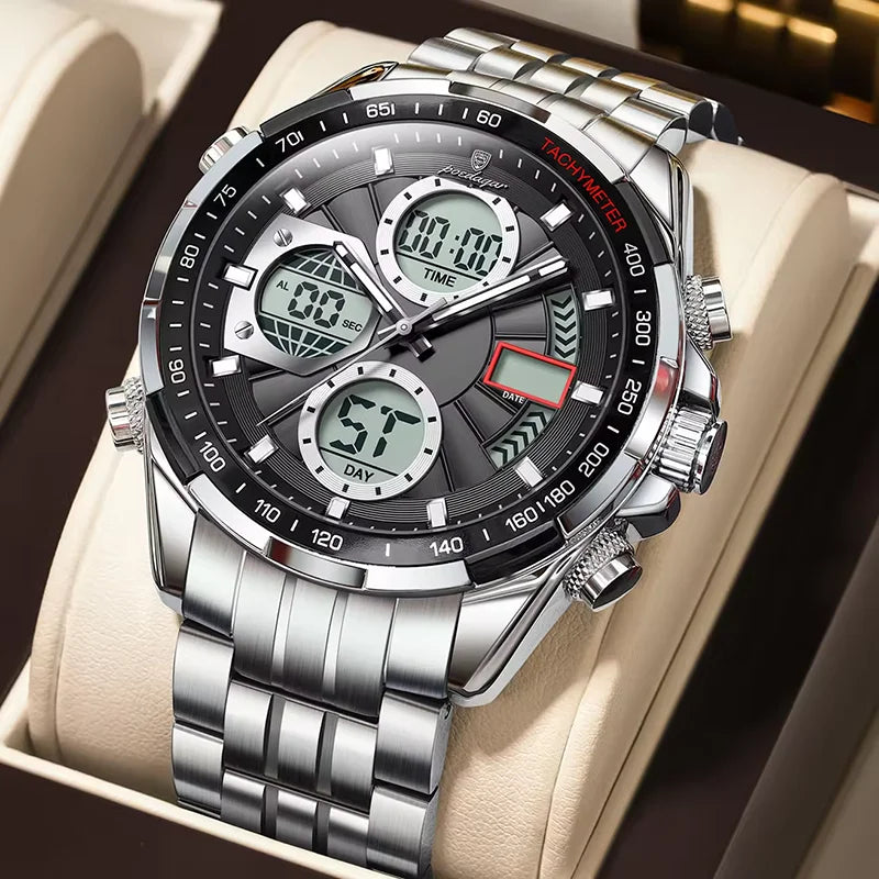 POEDAGAR E108 Men's Dual Display Sports Watch