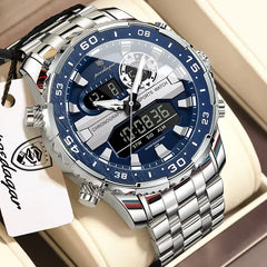 Poedagar E122 Men's Multifunctionality Chronograph Quartz and Digital Watch