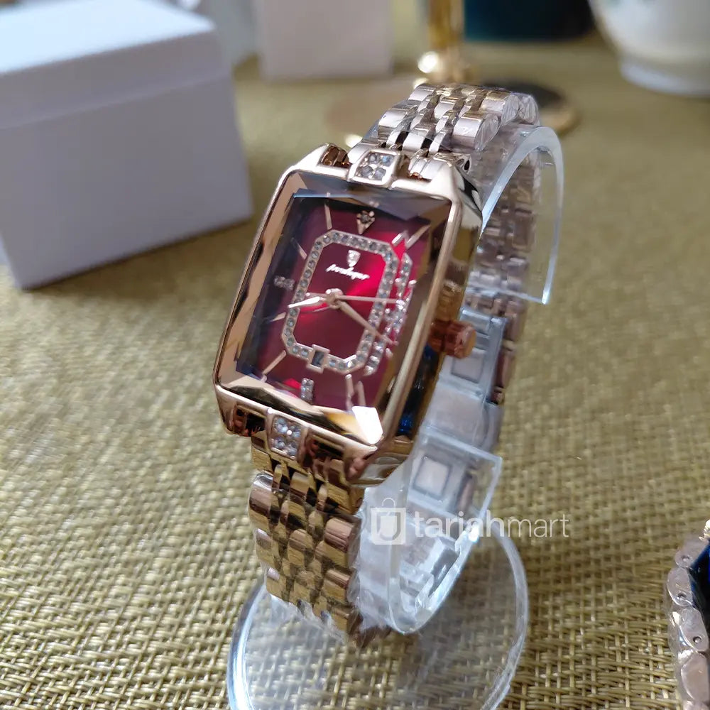Poedagar POEDAGAR 785 luxury women’s quartz watch with a brown strap and elegant dial.